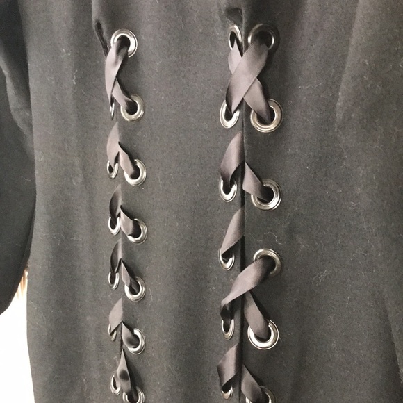 I-AM-ZOE by Otilia Mendez long sleeve wool mini lace up shift dress sz m… - Picture 4 of 11